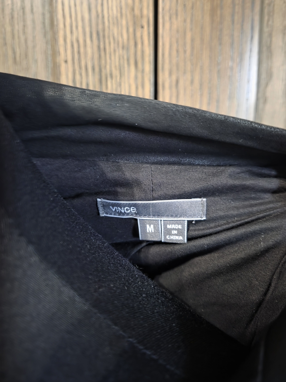 Vince Black Draped Leather Jacket with Waterfall Front - Picture 3 of 4